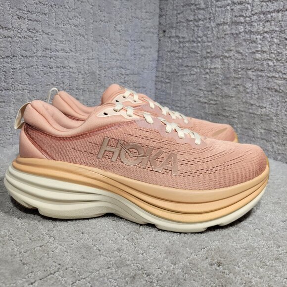 Hoka One One Shoes - Hoka Bondi 8 Women's Size 8B US Sandstone/Cream Running Shoes 1127952